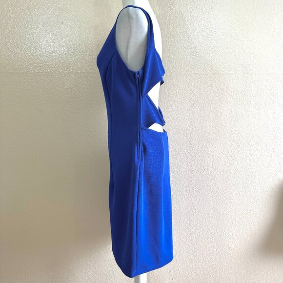 Jessica McClintock Royal Blue Cut-out Bodycon Evening Jewel Dress - Picture 3 of 8